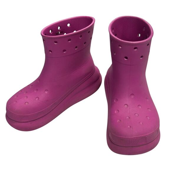 Crocs Rain Boots Magenta Purple Rubber‎ Waterproof W8 M6 Iconic Comfort Gorpcore - Picture 1 of 7